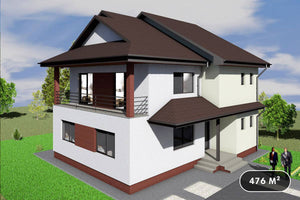 Grande Maison Duplex Ossature Métallique 2 Niveaux 476-011 - photo facade moderne maison 1 thumbnail