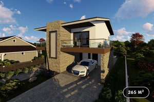 Grande Maison Ossature Métallique à 1 Étage Et Garage 052 - photo facade maison pierre 1 thumbnail