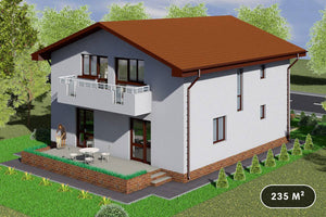 Grande Maison à Ossature Métallique Avec Balcon Terrasse 005 - image façade maison 1 thumbnail