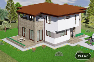Grande Maison en Ossature Métallique à Étage 5 Chambres 003 - image facade maison moderne 1 thumbnail