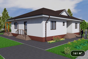 Maison Ossature Métallique 3 Chambres Avec Terrasse 161-008 - image maison extérieur 1 thumbnail