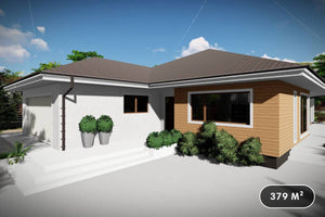 Maison Ossature Métallique 4 Chambres Avec Grand Garage 050 - photo facade maison 1 thumbnail