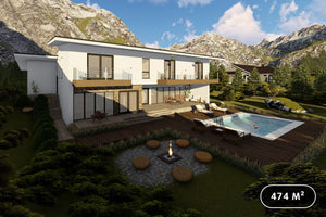 Maison Ossature Métallique Avec 1 Étage 8 Chambres 474-059 - image facade maison 1 thumbnail