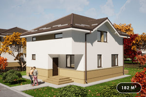 Maison Ossature Métallique Avec Terrasse 2 Niveaux 182-104 - Conception extérieure photo 1 thumbnail