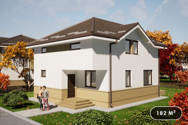 Maison Ossature Métallique Avec Terrasse 2 Niveaux 182-104 - Conception extérieure photo 1