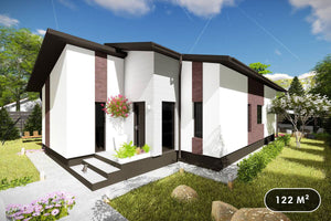 Maison Ossature Métallique Moderne 120m2 Avec 3 Chambres 042 - image facade maison moderne 1 thumbnail