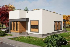 Maison Ossature Métallique Moderne Avec 3 Chambres 130-093 - photo facade moderne maison 1 thumbnail