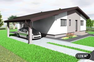 Maison Ossature Métallique Moderne Avec Garage Un Niveau 018 - photo façade maison 1 thumbnail