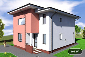 Maison Ossature Métallique à Étage 200m2 Avec Terrasse 016 - image façade maison 1 thumbnail