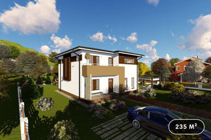 Maison Ossature Métallique à Étage Avec 5 Chambres 235-043 - image maison extérieur 1 thumbnail