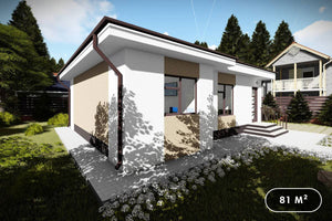Maison à Ossature Métallique 80 m2 3 Chambres Plain Pied 086 - photo façade maison 1 thumbnail
