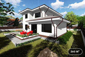 Maison à Ossature Métallique Deux Niveaux Avec Terrasse 006 - image maison extérieur 1 thumbnail