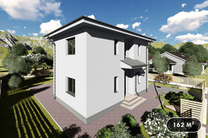 Maison à Ossature Métallique Modern 4 Chambres à Coucher 092 - photo façade moderne maison 1 thumbnail