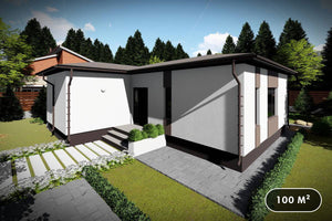 Maison à Ossature Métallique Plain Pied 3 Chambres 100m2 075 - photo façade maison 1 thumbnail