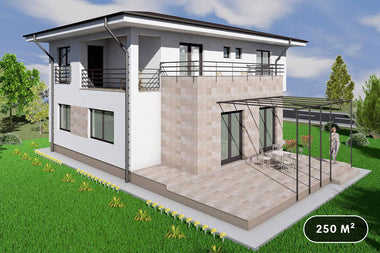 Maison à Ossature Métallique Sur 2 Niveaux Avec Terrasse 009 - image maison extérieur 1