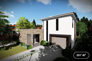 Maison en Ossature Métallique Modern 200m2 Avec Garage 069 - photo façade maison pierre 1 thumbnail
