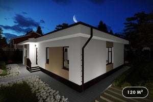 Maison en Ossature Métallique Plain Pied Moderne 120m2 083 - photo façade maison 1 thumbnail