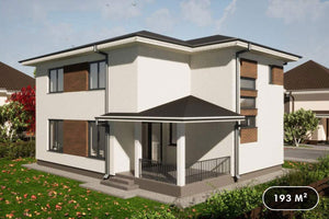 Maison en Ossature Métallique Sur Deux Niveaux 193-094 - photo facade maison 1 thumbnail