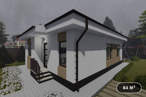 Petite Maison Ossature Métallique Seul Niveau 80 m2 084-084 - photo facade maison moderne 1 thumbnail
