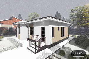 Petite Maison à Ossature Métallique 80 m2 3 Chambres 076-072 - photo façade maison 1 thumbnail