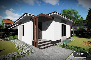 Petite Maison à Ossature Métallique Moderne 1 Niveau 60m2 071 - photo facade maison 1 thumbnail