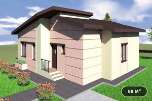 Petite Maison en Ossature Métallique 2 Chambres 90m2 088-019 - image facade moderne maison 1 thumbnail