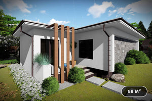 Petite Maison en Ossature Métallique Moderne 90m2 073 - image maison extérieur 1 thumbnail