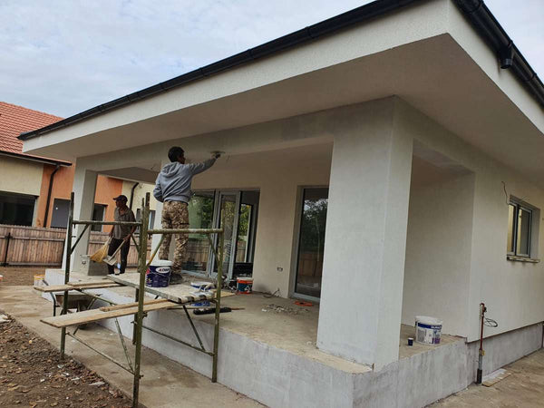 Aplicare tencuiala decorativa terasa exterioara acoperita