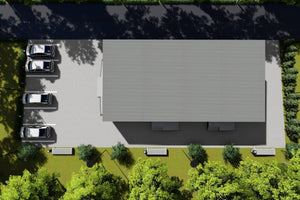 Petit Bâtiment Métallique Commercial avec 1 Niveau Projet 08 - modèle de toit bâtiment thumbnail