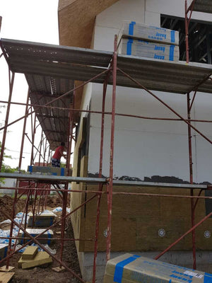 Revêtement extérieur en laine de basalte de 100 mm, projet maison Fireproof Saftica thumbnail