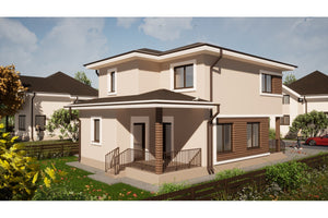 Maison à étages en phase de remblaiement de terre et compactage de la fondation thumbnail