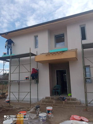 Maison sur structure métallique, finition des façades avec enduit décoratif extérieur thumbnail