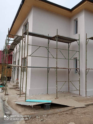 Maison sur structure métallique, finition des façades avec enduit décoratif extérieur thumbnail