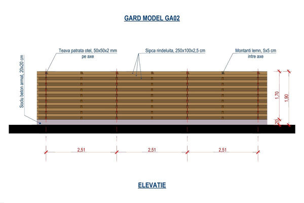 Clôture de Maison de Latte de Bois Horizontale Modèle GA02 - clôture design