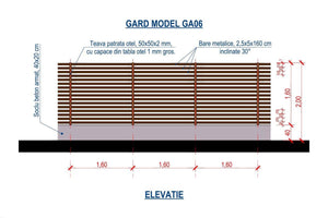 Clôture pour Maison en Fer avec Fondation en Béton GA06 - design de clôture thumbnail