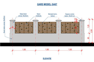 Clôture pour Maison Bois Design Moderne Poteaux Beton GA07 - clôture design thumbnail