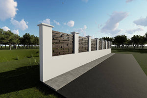 Clôture pour Maison Bois Design Moderne Poteaux Beton GA07 - photo modèle de clôture 3 thumbnail