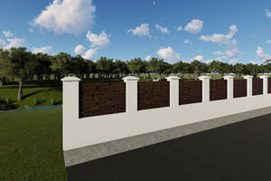 Clôture pour Maison Bois Design Moderne Poteaux Beton GA07 - photo modèle de clôture 4 thumbnail