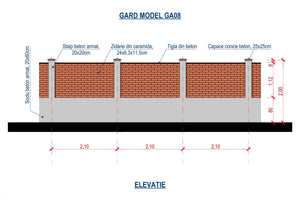 Clôture pour Maison en Béton avec Panneau de Maçonnerie GA08 - clôture design thumbnail
