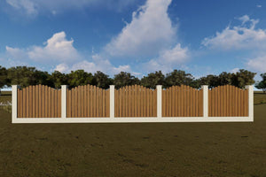 Clôture Maison Planche Bois Verticale et Poteaux Béton GA11 - photo modèle de clôture 2 thumbnail