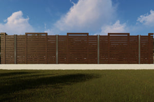 Clôture Maison en Bois Béton et Poteaux Métalliques GA12 - modèle de clôture image 2 thumbnail