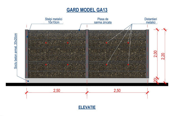 Clôture de Maison Gabion en Treillis Soudé Galvanisé GA13 - clôture design