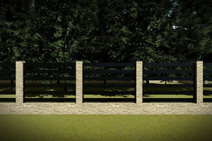Clôture pour Maison en Pierre avec Panneaux Bois Modèle GA16 - image modèle de clôture 2 thumbnail