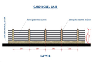 Clôture pour Maison en Pierre avec Panneaux Bois Modèle GA16 - clôture design thumbnail