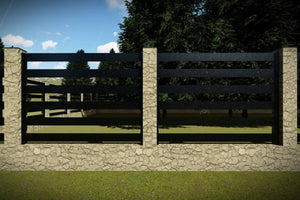 Clôture pour Maison en Pierre avec Panneaux Bois Modèle GA16 - image modèle de clôture 3 thumbnail