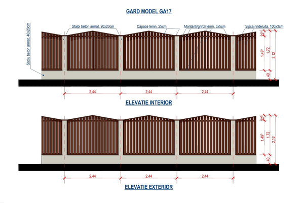 Clôture pour Maison Panneau Moderne Bois Vertical Model GA17 - design de clôture