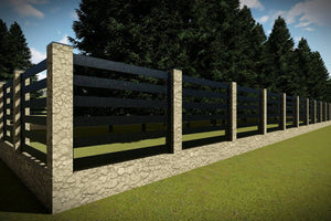 Clôture pour Maison en Pierre avec Panneaux Bois Modèle GA16 - image modèle de clôture 1 thumbnail