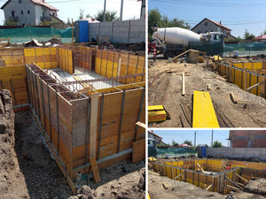 Coffrage et coulée des murs de sous-sol pour la construction de la maison sur sous-sol + rez-de-chaussée + 2 étages thumbnail