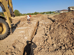 Construction de maison dans le département d'Ilfov, traçage et excavation de la fondation thumbnail