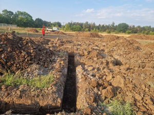 Construction de maison dans le département d'Ilfov, traçage et excavation de la fondation thumbnail